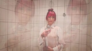 cute red head mature hottie enjoying a huge bbc cock in shower