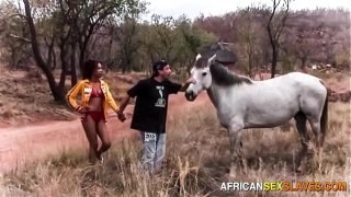 Old Perv Guy Gets to Fuck Outdoor with Hot Ebony Babe